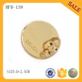 MFB139 Round shape fashion metal button rivet,press metal button with gold color